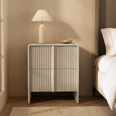 Manhattan Comfort Novara 22in Nightstand in Whitewashed Oak (2-Drawer) NS1670-1