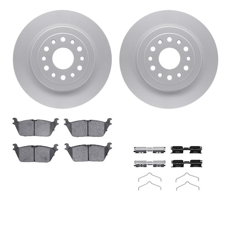 Dynamic Friction Co DFC GEOSPEC Coated Rotors with 5000 Brake Pads - Ceramic and Hardware 4512-40163