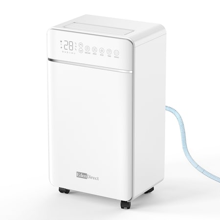 Edendirect 30 pt. 3,000 sq.ft. Dehumidifier for Basement with Bucket, Drain Hose, in White, Low Noise ZREdenDirect-30AT