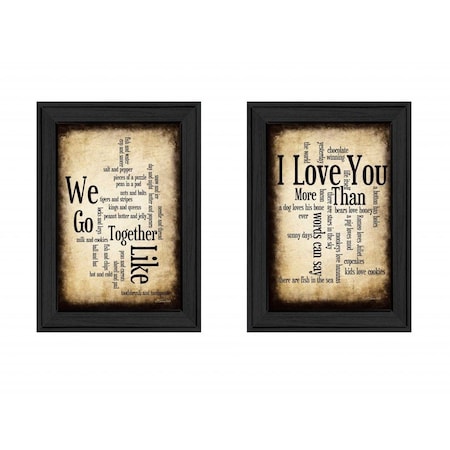 Homeroots Set Of Two Sentiment Black Framed Print Wall Art, 2PK 405640