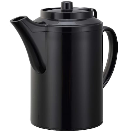 Service Ideas Plastic Teapot with Tethered Lid, Double Wall, 16 Ounce, Black TST612BL