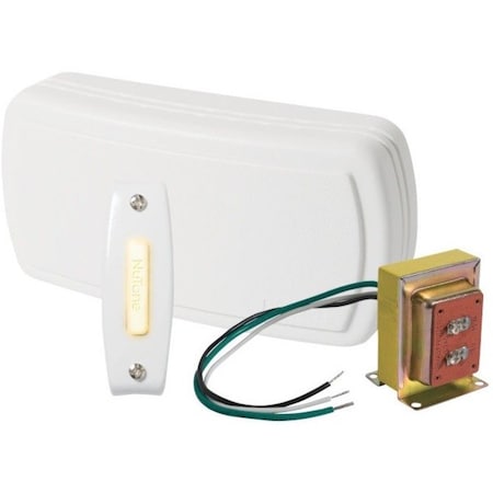 Broan-Nutone BK115LWH Builder Chimes Kit with Lighted Pushbutton; White BK115LWH
