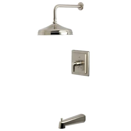 Kingston Brass Single-Handle Pressure Balanced Tub and Shower Faucet, Brushed Nickel KB6148NDL