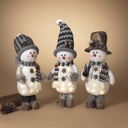 Gerson Gerson Assorted Lighted Plush Snowmen Table Decor 22 in. 2657790