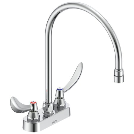 Delta Commercial 27C4 / 27C5 / 27C6 Two Handle 4 In Deck-Mount Faucet In Chrome 27C4924-R7