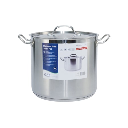 Cac Foodservice CAC Stainless Stock Pot Stainless Steel With Lid 20QT STKP-20