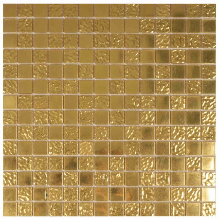 Apollo Tile Mingles 12 in. x 12 in. Glossy Gold Yellow Glass Mosaic Wall and Floor Tile 20 sq. ft./case, 20PK MIX2088YL347A