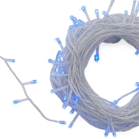 Elegani 100 LED Blue String Lights - 32ft Black Wire, 8 Lighting Modes, Indoor/Outdoor Plug-In PH-SX-100-Blu