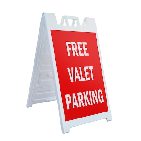 Signmission Free Valet Parking, A-Frame & 2 Decals Installed, Heavy-Duty Plastic Frame SBHD-D-2436-Free Valet Parking