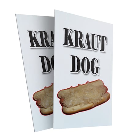 Signmission Kraut Hot Dog, Plastic Signs Only 24 Inch x 36 Inch, Corrugated Plastic, 2PK CSB-2436-2PACK-Kraut Hot Dog