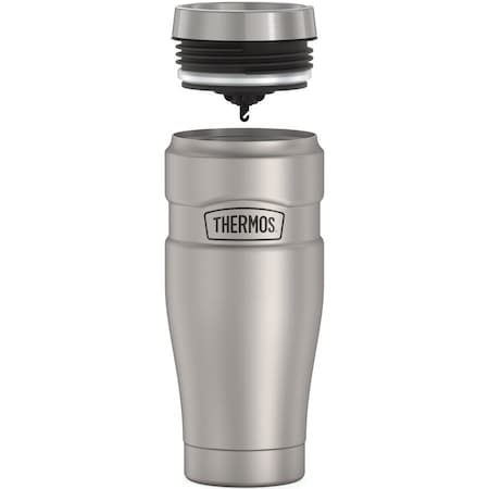 Thermos Stainless Steel Travel Tumbler, 16oz, Matte Steel, Hot 7 Hrs, Cold 18 Hrs SK1005MSTRI4
