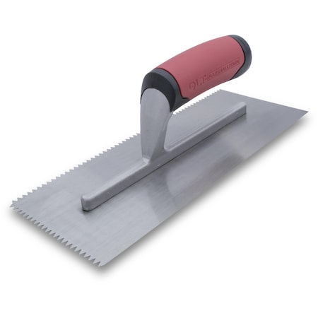 Marshalltown Notched Trowel, Flooring Trowel, Tiling Trowel, 7/32 x 5/32 V-Notch, Tiles 12" or Smaller NT679