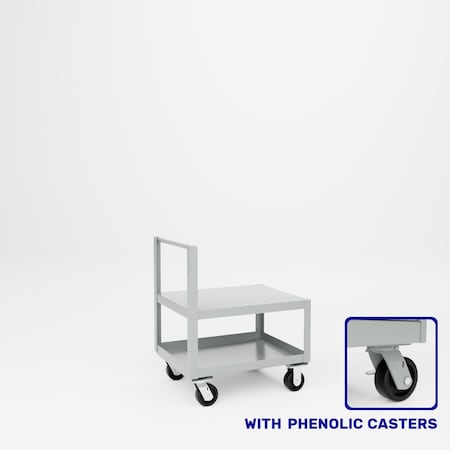 Pucel Single Handle Heavy Duty Truck, 24 in D x 30 in W x 36 in H, Gray 24-TR-30P