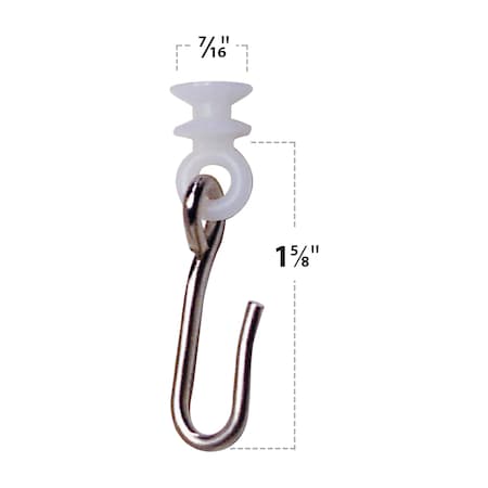 Crest Healthcare Curtain Hook For Crest Slim Track, Clickeze NanoTrac, Alpine And Grant 9008