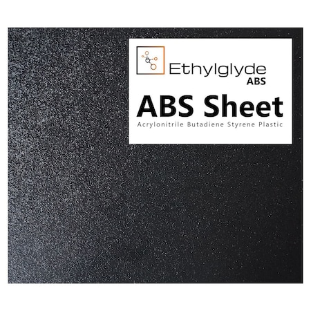 Ethylglyde 12''X18'', 1/16'' Thick, Black ABS Sheets. Sizes Nominal Cut +/-1/8'', 3PK 1.5ABSBLKNM1218_3P