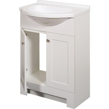 Zenith Zenna Home Wht 24'' Wx35'' Hx12''D Euro Vanity with Wht Cultured Marble Top SEC24WW