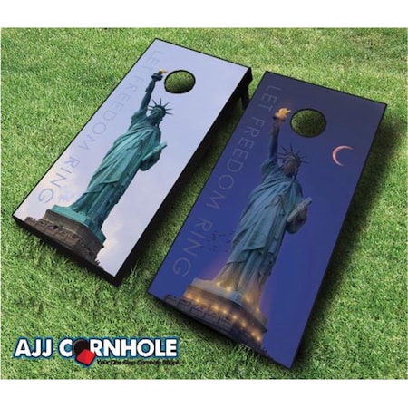 Mkf Collection By Mia K. Farrow AJJCornhole Let Freedom Ring Theme Cornhole Set with Bags - 8 x 24 x 48 in. AJ13104