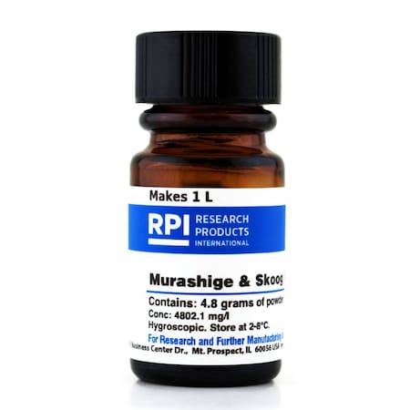 Rpi Murashige and Skoog Medium with MES Buffer, 4.8 Grams of Powder, Makes 1 Liter of Solution M70300-1.0