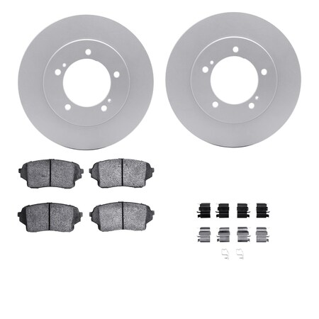 Dynamic Friction Co DFC GEOSPEC Coated Rotors with 5000 Brake Pads - Ceramic and Hardware 4512-01020