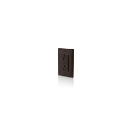 Leviton SmartlockPro Slim Self-Test GFCI Receptacle, 15A, Brown N7599