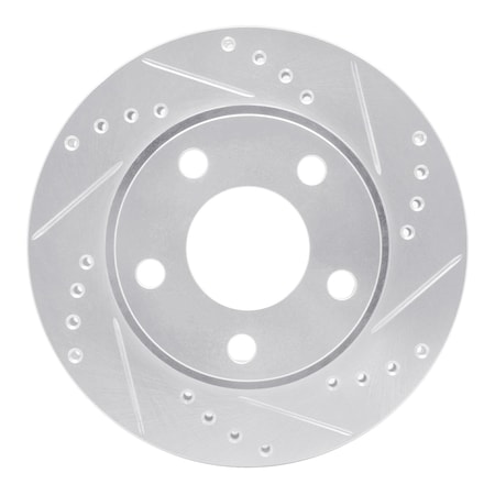 Dynamic Friction Co DFC Brake Rotor - Drilled and Slotted - Silver 631-73024R