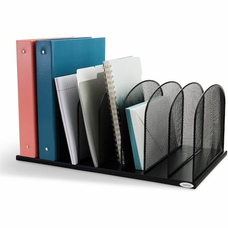 Safco Desktop Separator, Black, Steel, 19 1/4 in W, 11 1/2 in L, 8 1/4 in H, 8 Number of Compartments 3253BL
