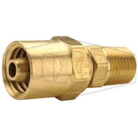Dixon Reusable Hose Fitting, 3/8 in Nominal, MNPT End Style, 360 Brass Alloy 1838156K