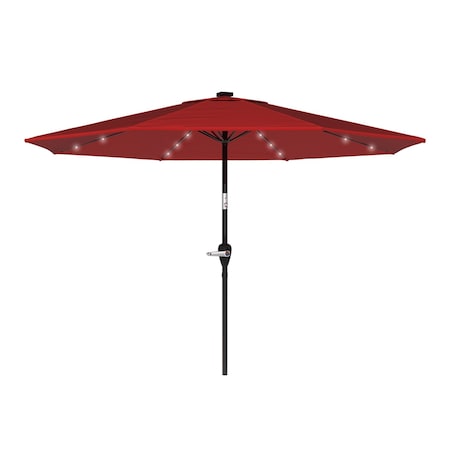 Pure Garden Patio Umbrella with Solar Lights, Red 50-LG1174