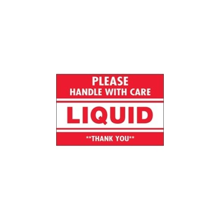 Bubblefast 2 x 3'' - ''Please Handle With Care - Liquid - Thank You'' Labels BFDL1059