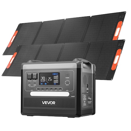 Vevor Portable Power Station 2400W 2160Wh with 2PCS 200W Foldable Solar Panels Q2400Pro (Power Station)