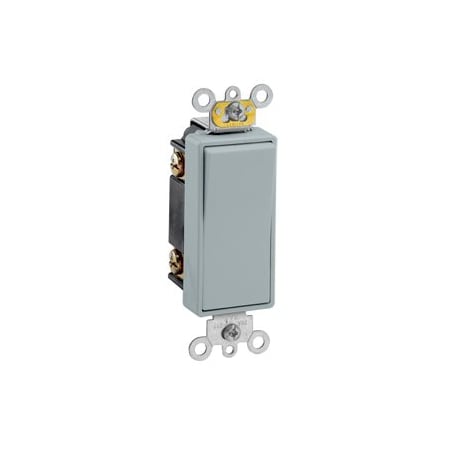 Leviton Decora Plus Rocker 3-Way AC Quiet Switch, 20 Amp, 120/277 Volt, Gray 5623-2GY