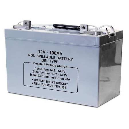 Zoro Select Sealed Lead Acid Battery, 12V, 100Ah, GEL 47049