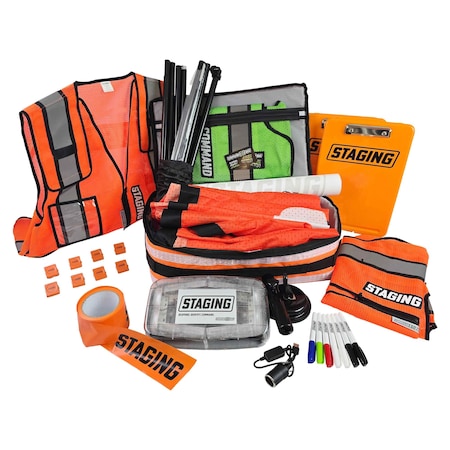 Factory 2 U Products Staging Gobag Complete Kit, Orange, Incident Resource Management Kit, Staging Flag Banner 803833