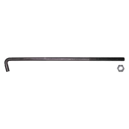 Auveco 1/4in-20 x 7in Battery Hold Down Bolt with Nut. Plain, 10PK 14461