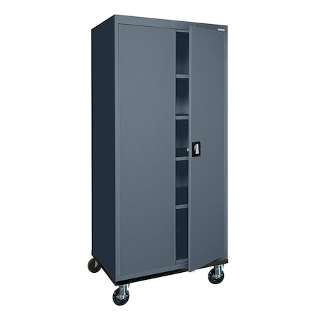 Sandusky Lee Solid Door Storage Cabinet, 36 in W, 78 in H, 24 in D, Dark Gray TA4R362472-02
