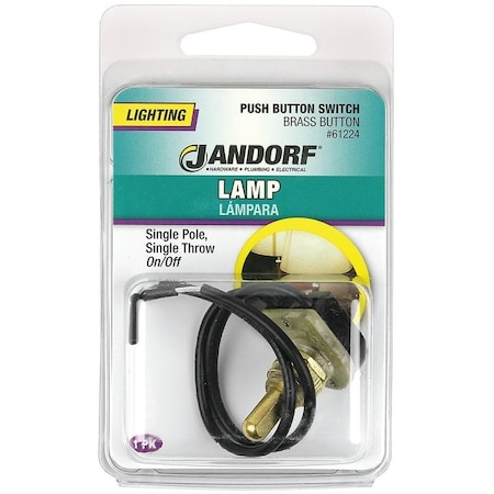 Jandorf Switch, 3/6 A, 125/250 VAC, SPST, Lead Wire Terminal, Black 61224
