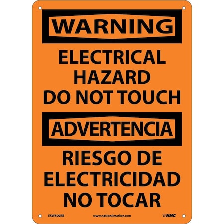 Nmc Warning Electrical Hazard Do Not Touch Sign - Bilingual, ESW500RB ESW500RB