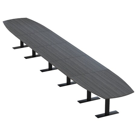 Skutchi Designs Arc Boat Conference Table With Power, 48 in W, 264 in L HAR-ABOT-48X264-T.BK-WA7949-NA