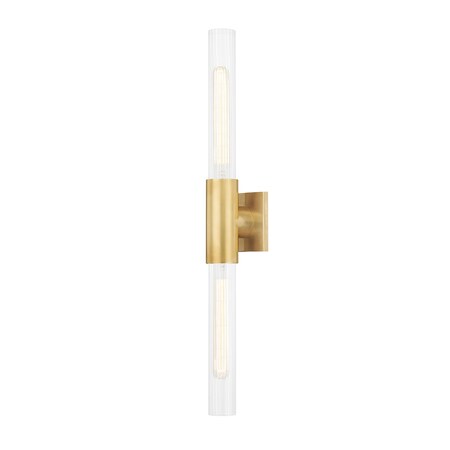Hudson Valley Lighting Asher 2 Light Wall Sconce 4.25 In. Aged Brass 1202-AGB