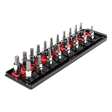 Tekton Socket Set, Steel, 14 3/4 in L SHB91202