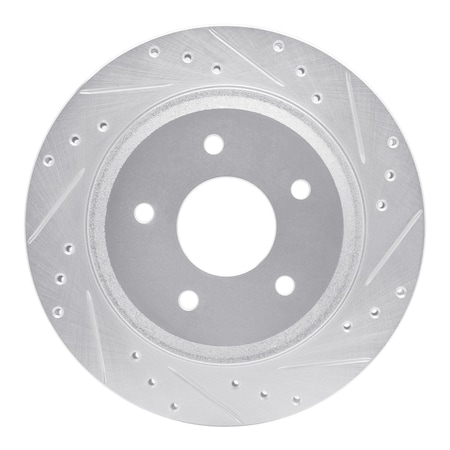 Dynamic Friction Co DFC Brake Rotor - Drilled and Slotted - Silver 631-47021R