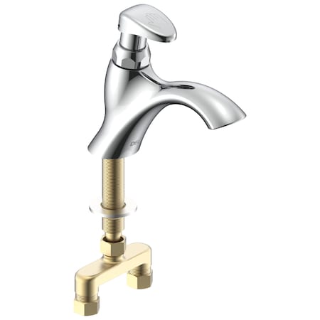 Delta Commercial 87T Ada Lever Metering Faucet With Mixing Tee In Chrome 87T911