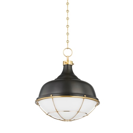 Hudson Valley Lighting Mark D. Sikes X Holkham 1 Light Pendant 18 In. Aged Brass/Distressed Bronze MDS1502-AGB/DB