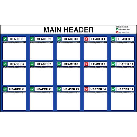 5S Supplies Lean Metric Board 72in x 46in 3-RING (With Stand) LMB-7246-3RING-NOSTAND-STANDARD