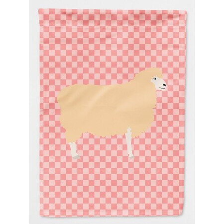 Carolines Treasures English Leicester Longwool Sheep Pink Check Garden Flag Size BB7974GF