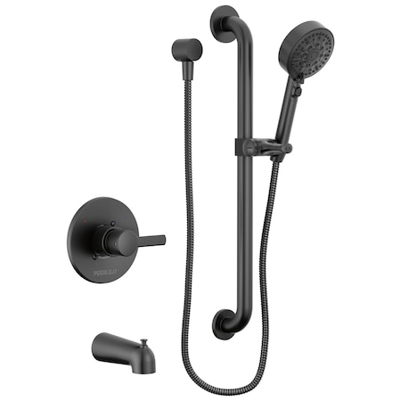 Peerless Precept Ada Tub And Hand Shower In Matte Black PTT24147-BL