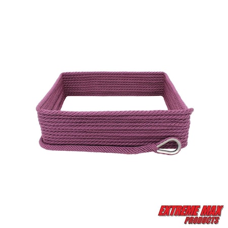 Extreme Max Extreme Max 3006.2666 BoatTector Solid Braid MFP Anchor Line with Thimble - 3/8" x 150', Burgundy 3006.2666