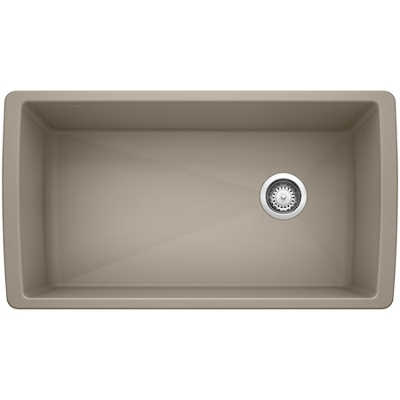 Blanco Diamond SILGRANIT 33in Super Single Undermount Kitchen Sink - Truffle 441765