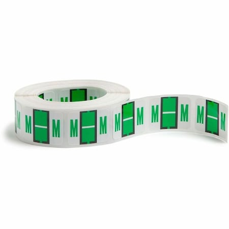Smead A-Z COLOR-CODED END TAB FILING LABELS, M, 1 X 1.25, WHITE, 500/ROLL 67083