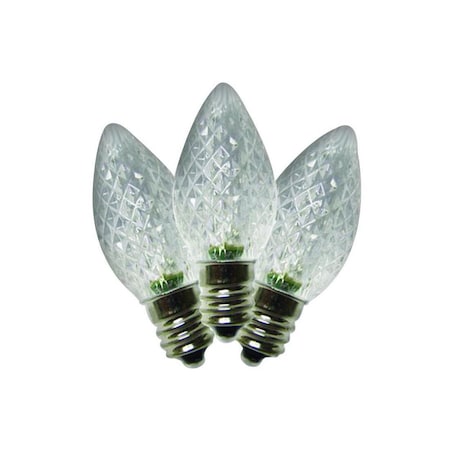 Holiday Bright Lights Light Bulb, 0.6 W, Candelabra (E12) Lamp Base, LED Lamp, Pure White Light, 25PK BU25LEDFC7-TPWA